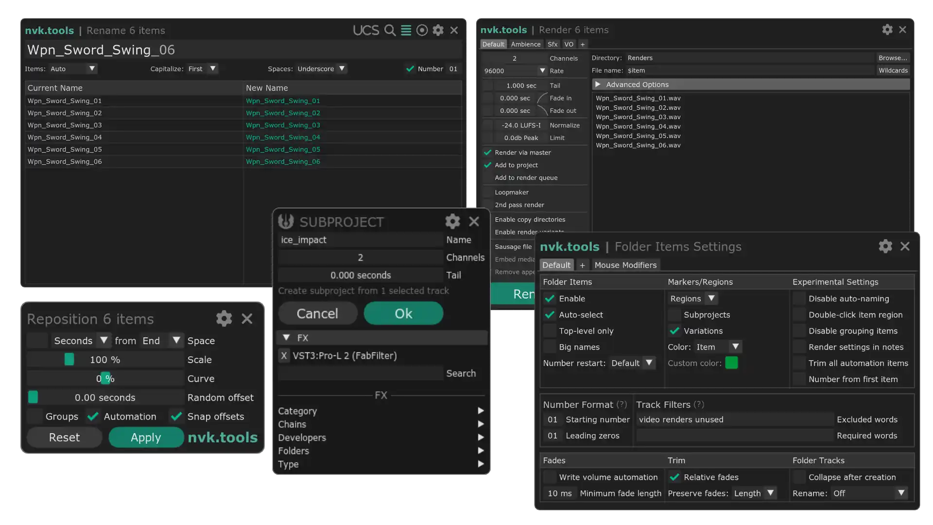 nvk_WORKFLOW 2 tools for organizing and rendering audio in Reaper